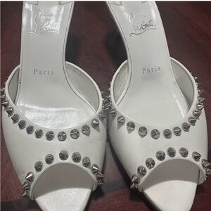 Christian Louboutin White Studded Heels